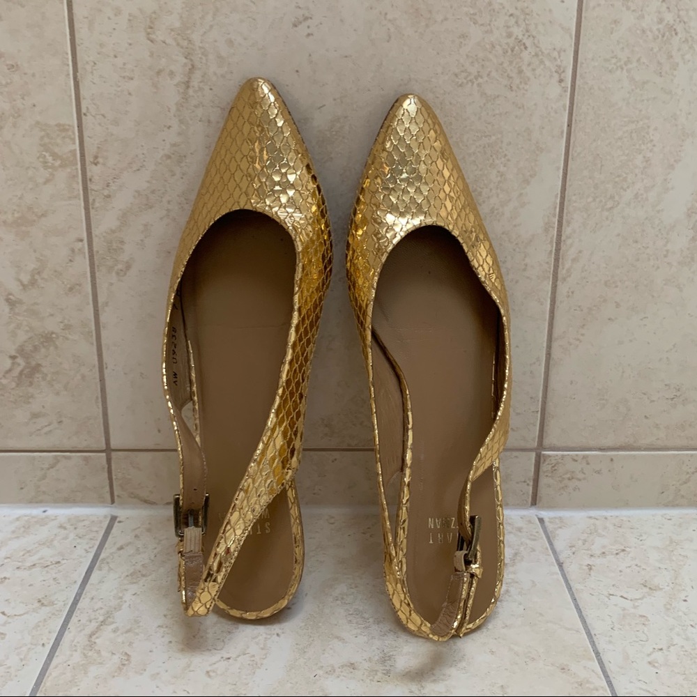 Gold rose snakeskin Stuart Weitzman size 7